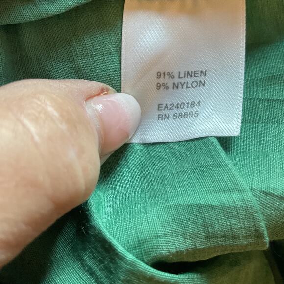 Classiques Entier Shamrock Green 3/4 Sleeve adjustable Waist Linen Blend Jacket - Picture 5 of 7